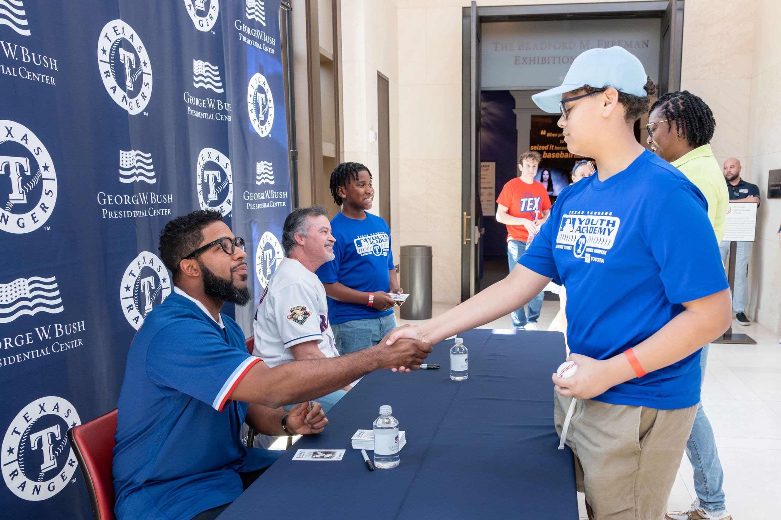 Texas Rangers Day, featuring Elvis Andrus and Rafael Palmeiro, at the Bush Center