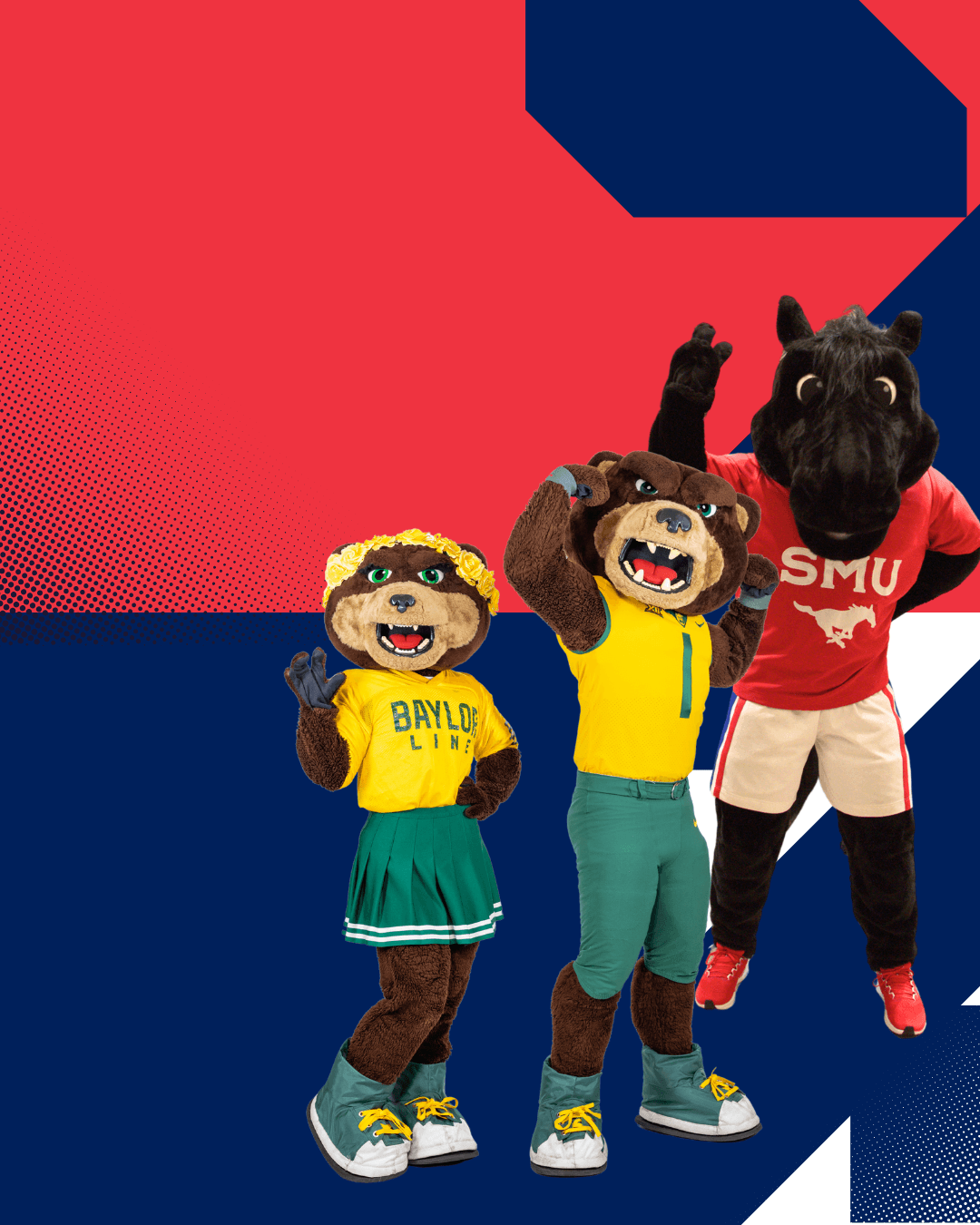 Mascot Meet and Greet with Baylor’s Bruiser & Marigold and SMU’s Peruna